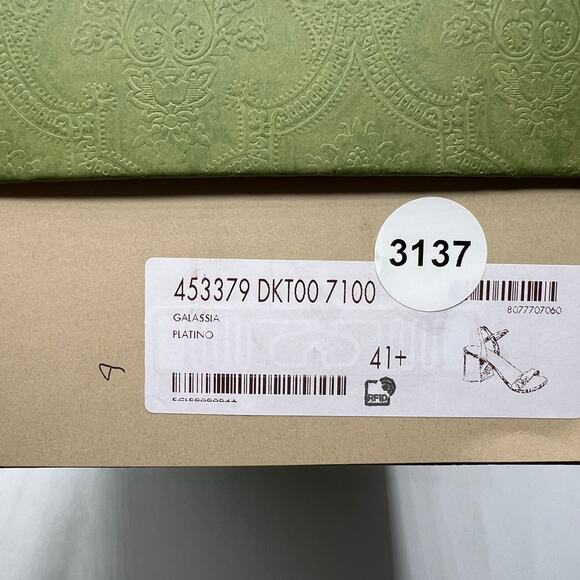 Gucci Gold Block Heel Sandals - Picture 9 of 12